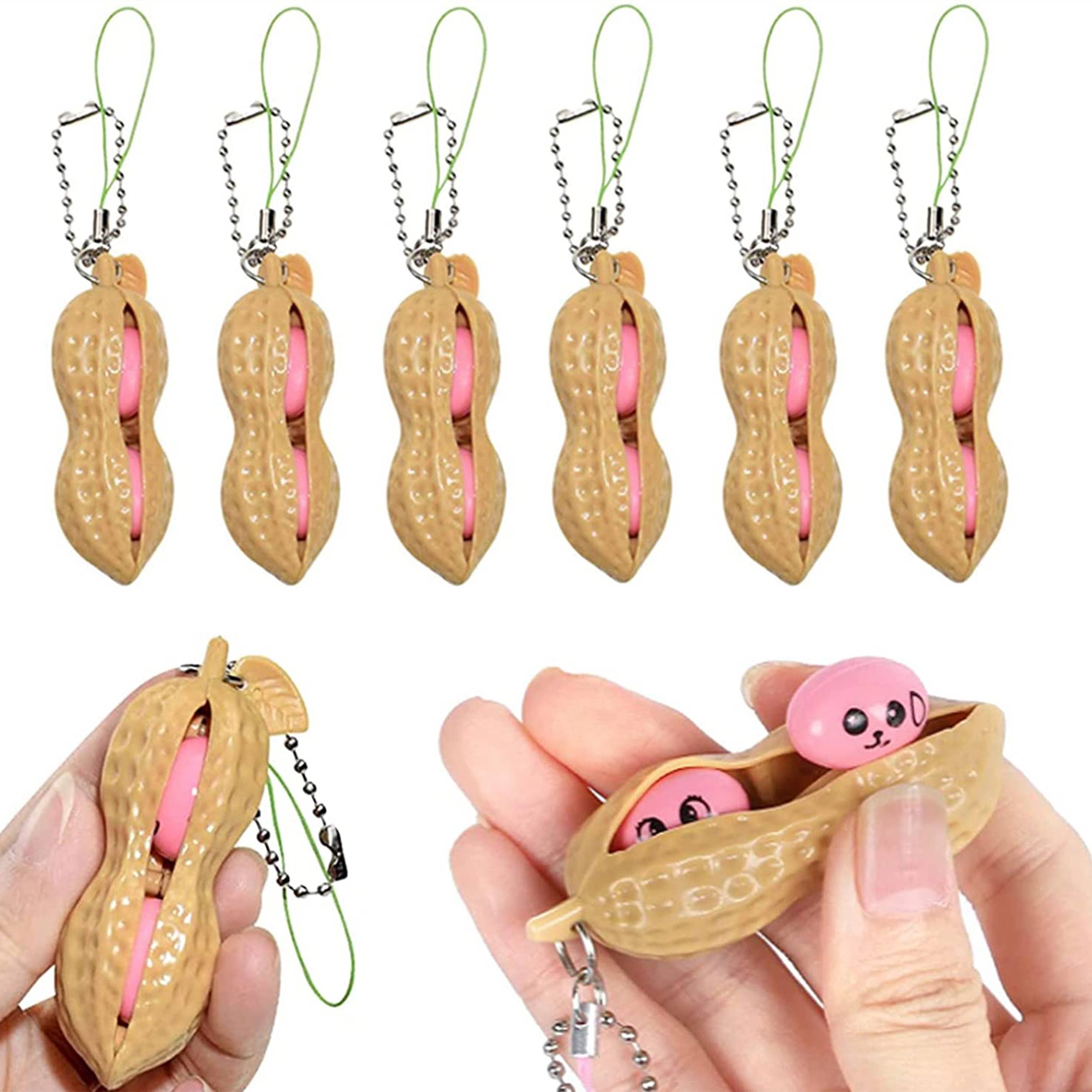 Squeeze Sensory Antistress Relief Peanut Keychain